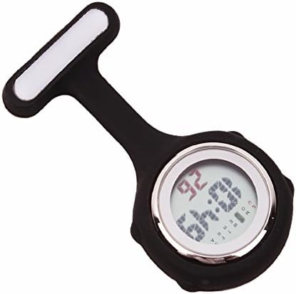 Multi-Function Digital Silicone Nurse Doctor Gift Fob Pocket Watch (Black)
