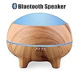 Essential Oil Diffuser Humidifier with Bluetooth Speaker Pure Aromatherapy LED Lights Wood Grain Color Pro Aroma Kit Diffuser- 300ml Cold Water Vent Aroma Diffuser Oil for Home, Kids, Men, Women, Spa