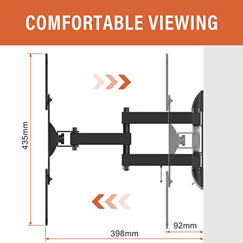 PUTORSEN® Support Mural TV avec Bras Articulé Orientable Inclinable pour la Plupart des Téléviseurs à Écran Plat de 23 à 55 Pouces jusqu\'à VESA 400x400 mm et 30 kg