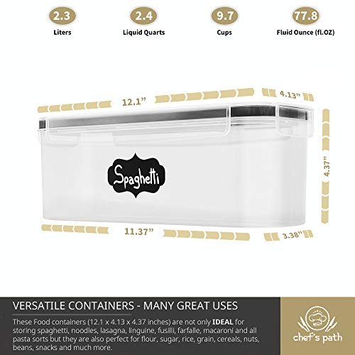 Pasta Storage Containers for Pantry - Airtight & BPA-Free Plastic, Ideal for Pasta, Spaghetti & Noodles, Kitchen Pantry… - Image 3