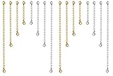 16 pcs Silver and Gold Color Necklace Bracelet Chain Jewelry Extender (1.5