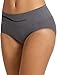 Jockey Women's Underwear Seamfree Sporties Wave Hipster, jet grey, 8