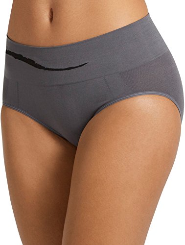 Jockey Women's Underwear Seamfree Sporties Wave Hipster, jet grey, 8