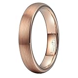 THREE KEYS JEWELRY 2mm 4mm 6mm 8mm Rose Gold Tungsten Ring Brushed Wedding Band Engagement Ring Unisex
