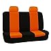 FH Group Car Seat Covers Full Set Cloth - Universal Fit Automotive Seat Covers, Low Back Front Seat Covers, Solid Back Seat Cover, Washable Car Seat Cover for SUV, Sedan and Van Orange