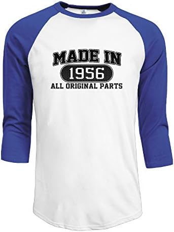 Made In 1956 All Original Parts Mens 3/4 Sleeve Baseball Tee Personalized