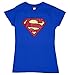 Ladies Blue Superman Logo T Shirt, Medium