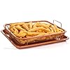 Copper-Crisper-Tray-Non-Stick-Oven-Baking-Tray-with-Elevated-Mesh-Crisping-Grill-Basket-2-Piece-Set--by-Nuovva Copper Crisper Tray Non-Stick Oven Baking Tray with Elevated Mesh Crisping Grill Basket 2 Piece Set – by Nuovva