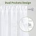 NICETOWN Sheer Curtain Panels for Dining Room, Semi Voile Drapes Faux Linen Sheer Curtains for Patio Glass Door, 55 inches Wide x 63 inches Long, White, 2 Panels