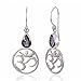 925 Sterling Silver Yoga, Om, Ohm Symbolic w/Fire Mystic Topaz Dangle Earrings-Nickel Free