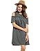 Zeagoo Women's Casual Cold Shoulder Ruffle Sleeves Shift Dress