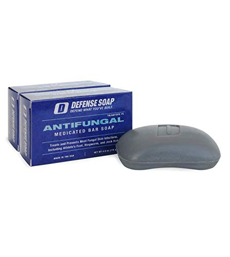 Defense Antifungal Medicated Bar Soap | FDA Approved Treatment for Athlete’s Foot Fungus and Intensive Treatment for Fungal Infections of The Skin (Two Bars, No Case)