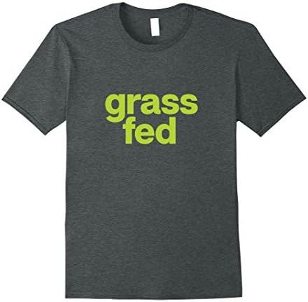 Mens Grass Fed vegetarian, vegan, plant based diet t-shirt Large Dark Heather