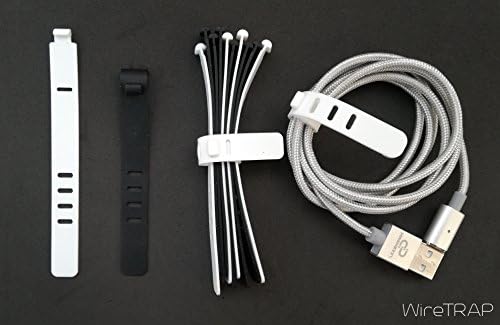 AACARA WireTRAP Cable Organisers/Cable Ties (Black and White)- Set of 12