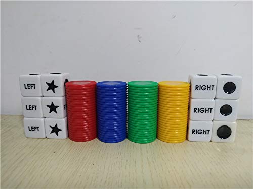 Left Right Center Dice Game Set Bundle - 4 Pack ï¼ˆAssorted Colorsï¼‰