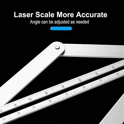 Woodworking Corner Protractor 10-170 degrees Aluminium Alloy Corner Angle Finder, Multi Angle Measurement Tool for Woodworking and Decoration