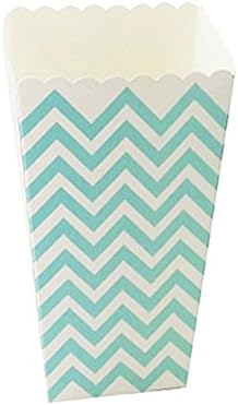 Youmewell Paper Popcorn Boxes Blue Chevron 36 Count