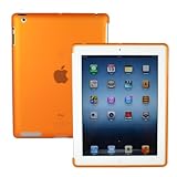 Transparent Orange Slim-fit Smart Cover Companion / Compatible TPU Back Case for iPad 3 (3rd generation) and iPad 2 (Back case only, Smart Cover not included)