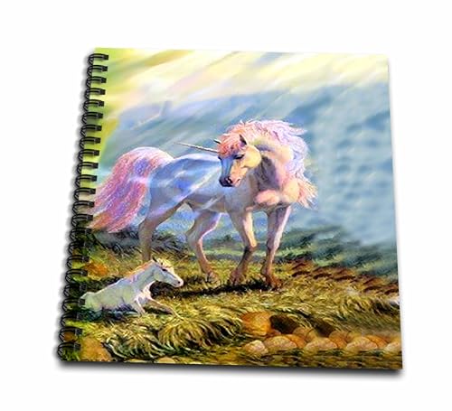3dRose db_952_2 Unicorn with Baby-Memory Book, 12-inch, Multicolor