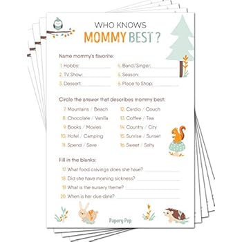Amazon Com Fun Baby Facts Game Cards Pack Of 50 Baby Shower