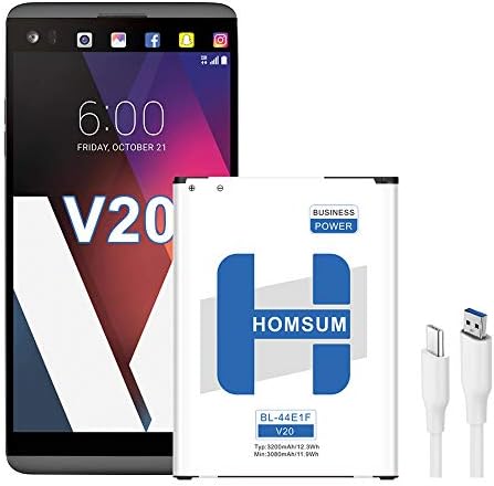 LG V20 Battery, HOMSUM 3200mAh BL-44E1F Battery Replacement for Stylo 3, US996, H910, H918, VS995, LS997 [18-Month Warranty]