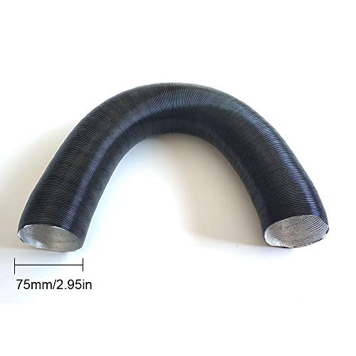 Ksruee Parking Air Heating Pipe Catheter, Parking Diesel Heater Replacement Hose, Clamp Fitting Heater Pipe Duct 75MM