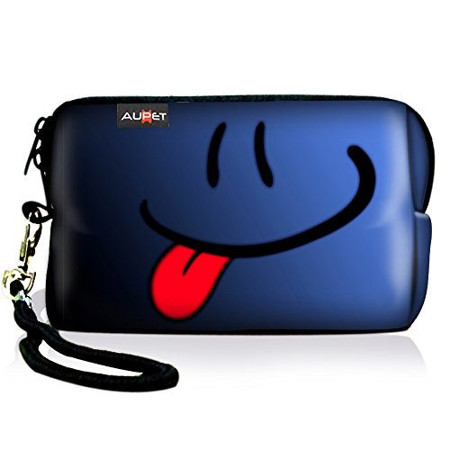 AUPET Blue Digital Camera Case Bag Pouch Coin Purse with Strap for Sony Samsung Nikon Canon Kodak