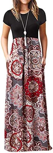 Ulanda Elegant Women's Maxi Dress Floral Printed Autumn Long Sleeves Casual Tunic Long Maxi Dress …