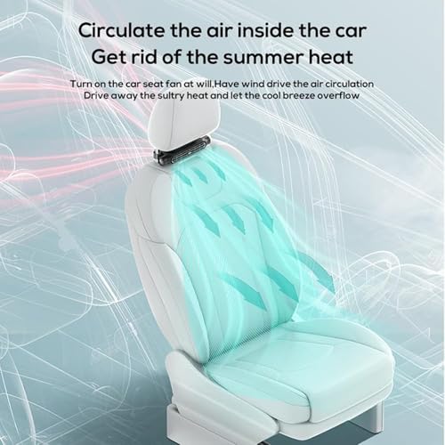 Car Seat Fan for Backseat for Kids, Mini Portable Battery Operated Back Seat Baby Quiet Headrest Neck Cooling AC Fan with 3 Adjustable Wind Speeds for All Cars Vehicle RV Truck