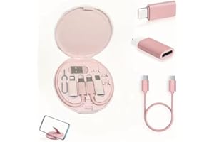 Five-in-One Multifunctional Fast Charging Kit: Compact Multi-Functional Storage Box with Data Transfer and Memory Card (Pink)
