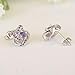 Clearance!!!Twinsmall Women Lady Elegant Diamond Ear Stud Flower Earrings Women Jewelry Earrings Stud (Purple)