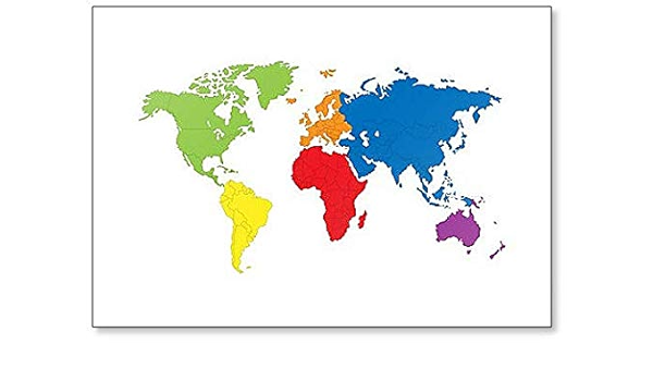 Imán de nevera clásico con diseño de mapa del mundo con ...