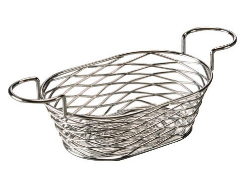 American Metalcraft BNBC962 Oblong Birdnest Wire Basket with Ramekin Holder, Chrome