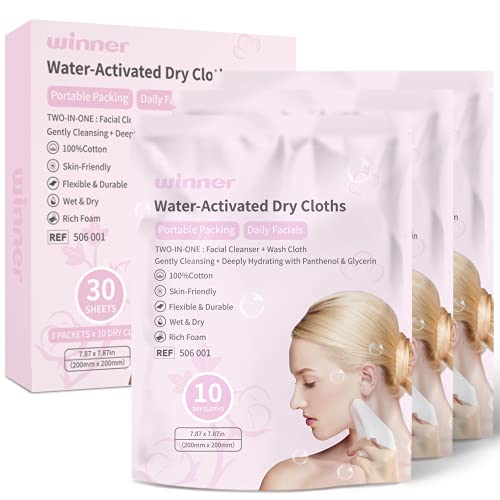 Winner Daily Facials for Clean Sensitive Skin, Disposable Dry Cloths