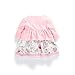 FERENYI Baby Girls Cartoon Dress Suit Girls Long-Sleeved Cardigan and Dresses Set (4-10 Months) Pink