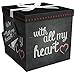 Gift Box 12x12x12 Amrita Heart Pops Up in Seconds Comes with Decorative Ribbon Mounted on The lid A Gift Tag and Tissue Paper No Glue or Tape Required