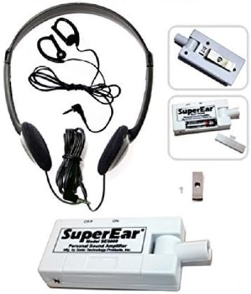 SuperEar Sonic Ear Personal Sound Amplifier Model SE5000 (Upgrade of Model SE4000) Increases Ambient Sound Gain 50dB, CMS/ADA Compliant Assistive Listening Device Complete System by SuperEar