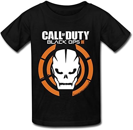 Kids Black Big Boys' Girls' T Shirt Call Of Duty Black Ops Video Game