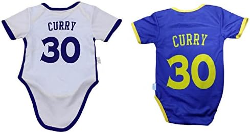 iSport Gifts Steph Curry Basketball Jersey Baby Infant & Toddler Onesies Rompers Pack of 2 Home & Away Jersey Design Bundle