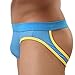 Outtop (TM) Men's Sexy Lycra Mesh Bulge Sexy Low Rise Jock Straps Briefs Thong Shorts Underpants (L, Blue) (L, Blue)