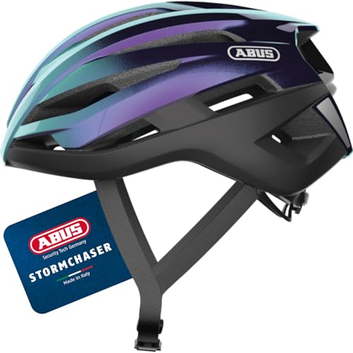 ABUS Rennradhelm StormChaser - Leichter und komfortabler Fahrradhelm für professionellen Radsport für Damen und Herren - Lila/Blau, Größe L