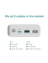 ROMOSS 30.000 mAh Tipo C PD Cargador Portátil Sense 8+, 3 Salidas y 3 Entradas Power Bank, 18 W Fast Charge Batería Externa Pack Compatible con iPhone Xs Max, MacBook, iPad, Samsung S9 y más