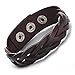 Godyce Brown Genuine Leather Bracelet Braided Wide Cuff Women Men Punk - Button Adjust