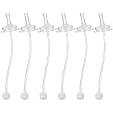 ifundom Leakproof Wide Mouth Sippy Cup Straw Replacement Set 6-Pack Reusable Silicone Straws for Kids Milk Bottle Accessories Dishwasher Safe