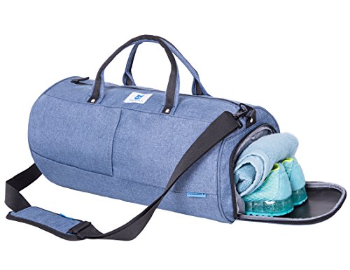 NORDSHIELD Gym Duffle Bag with Shoe Compartment Workout Carry On Luggage 19" (Blue)