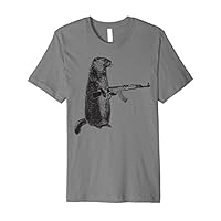 Hunting Shirt Woodchuck AK-47 Gun groundhog funny tee