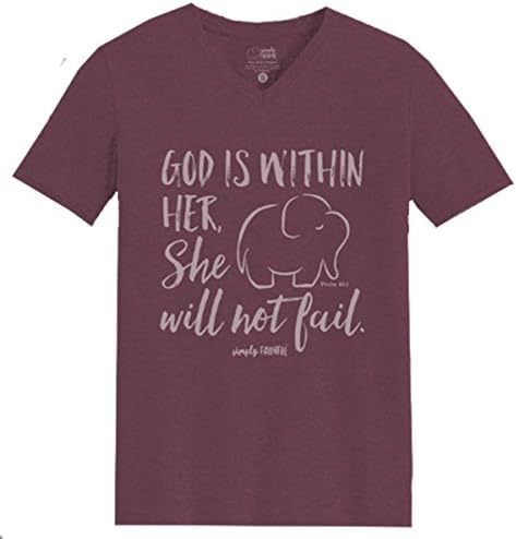 Simply Faithful Women's God Is Within Her Christian T-shirt-Eggplant-small