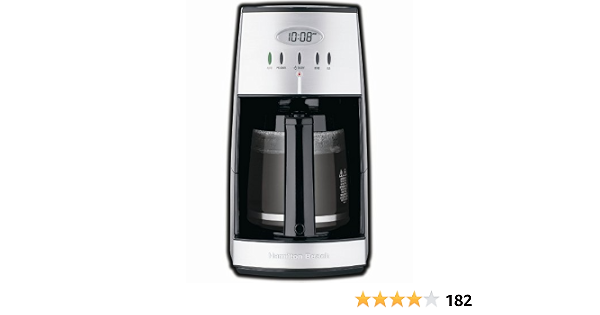 Amazon.com: Hamilton Beach 43254 Ensemble 12-cup Cafetera con jarra de  vidrio, color negro : Hogar y Cocina