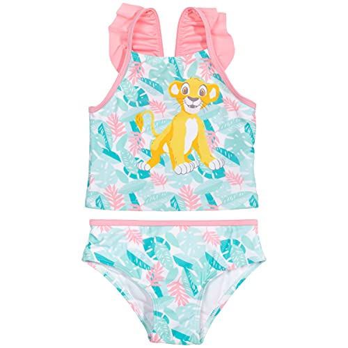 Disney Lion King Simba Baby Girls Tankini Swimsuit Set Green/Pink 18 Months