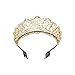 Baroque Royal Queen Gold Wedding Crown Crystal Princess Tiara Headbands for Women Bridal Party Birthday Headpieces (Green)